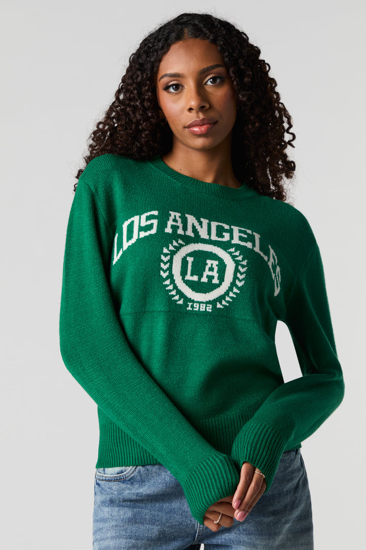 Chandail en tricot de jacquard à imprimé City