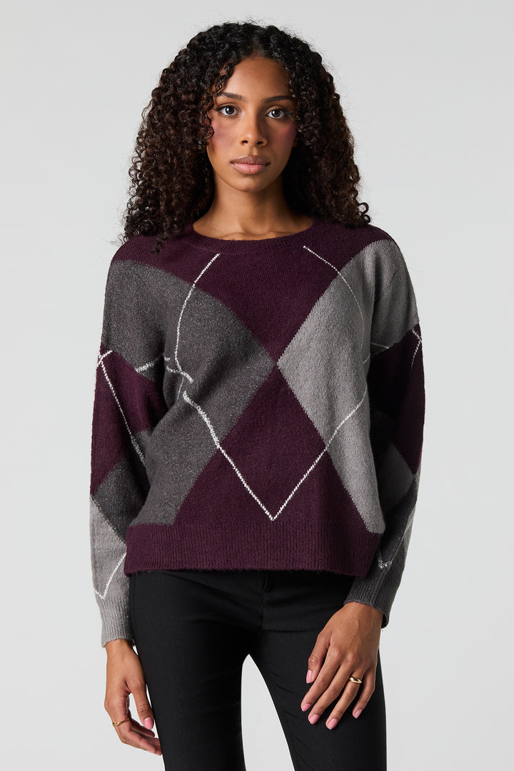 Chandail en tricot mousseux à losange