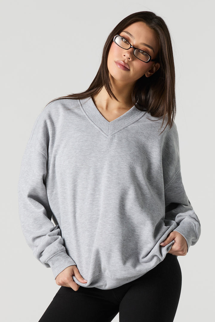 Fleece V-Neck Sweatshirt