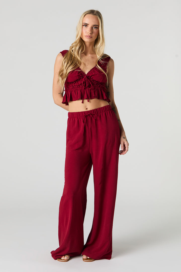 Pantalon fluide à taille coulissante