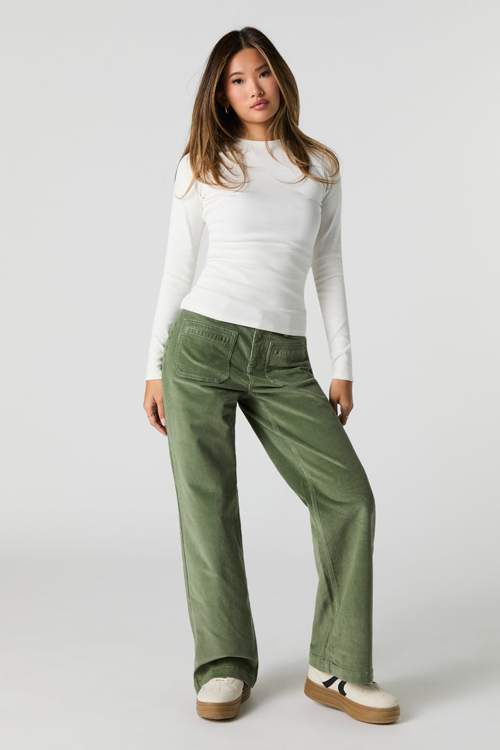 Pantalon en velours côtelé à jambe droite