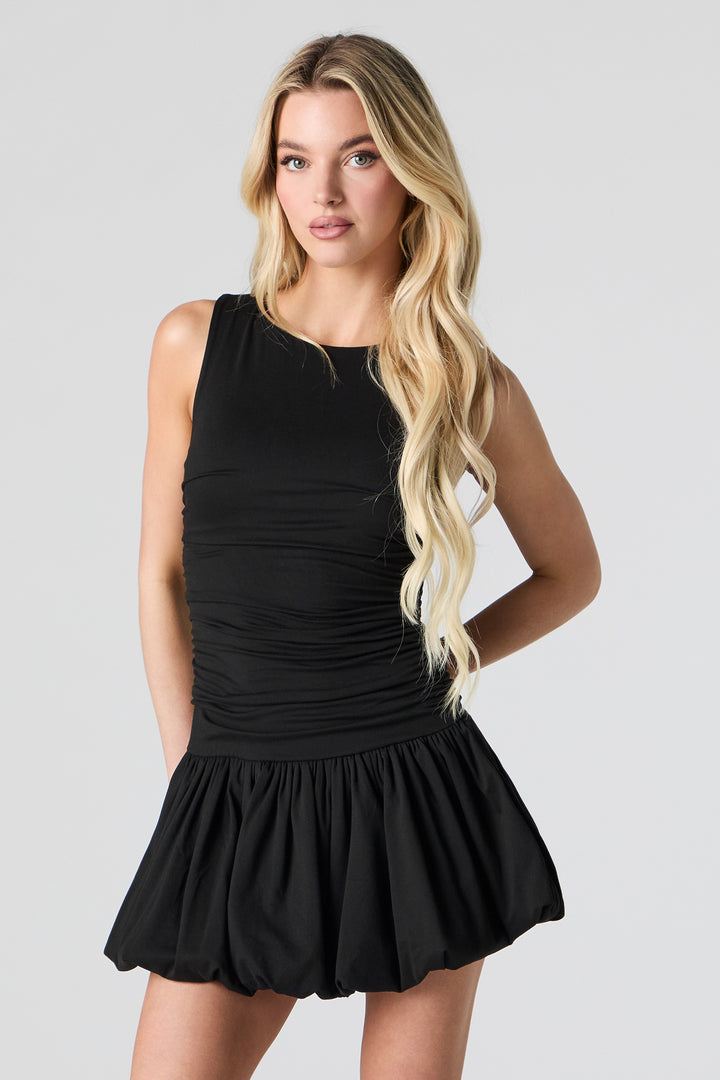 Ruched Mini Bubble Dress