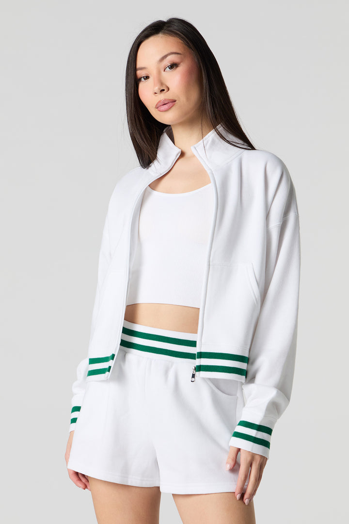 Active Striped Waist Fleece Short
