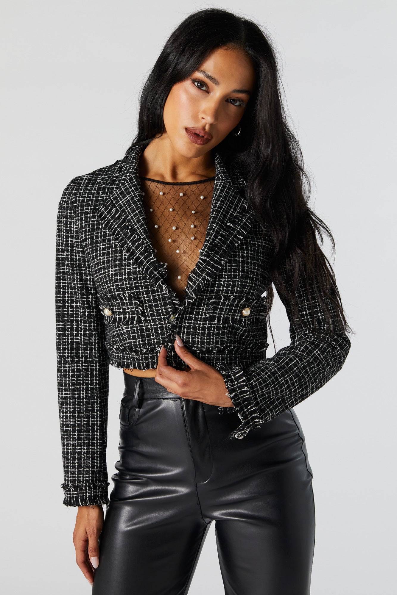 Tweed Cropped Blazer – Urban Planet