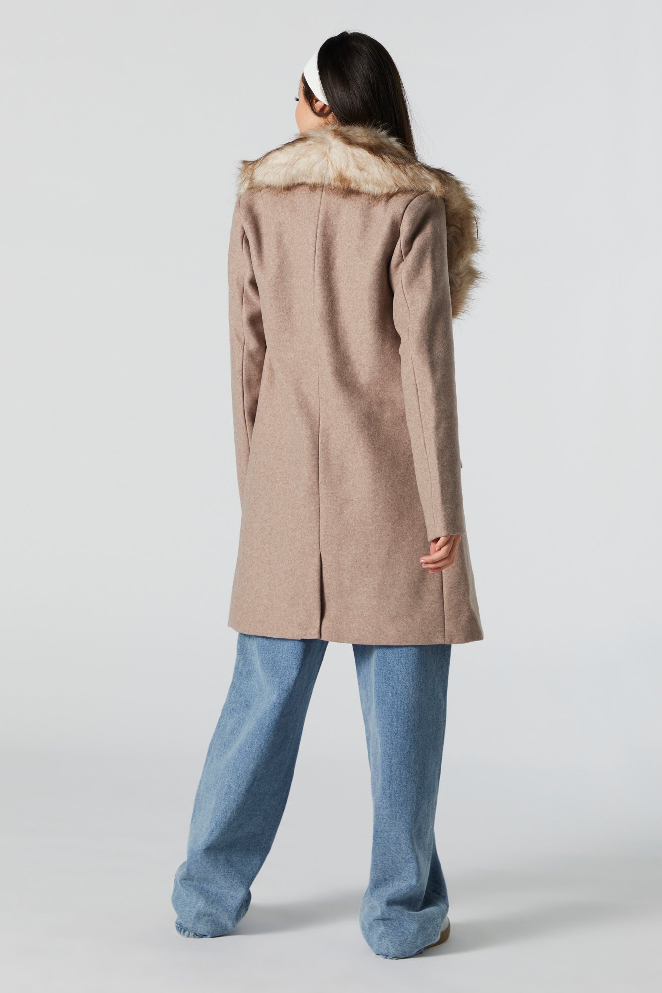 Faux Fur Collared Coat – Urban Planet