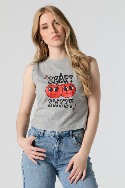 Berry Sweet Graphic Cropped Tank