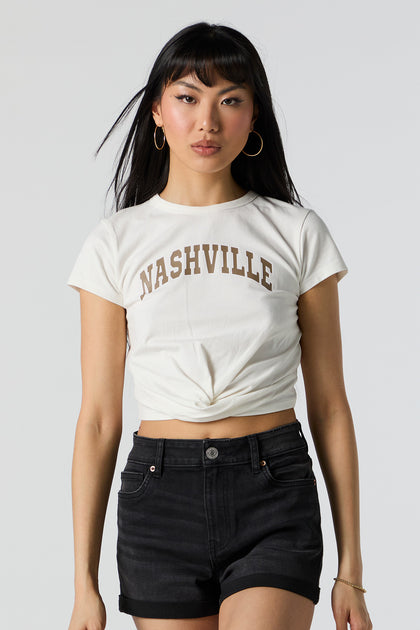 T-shirt cranté à imprimé Nashville