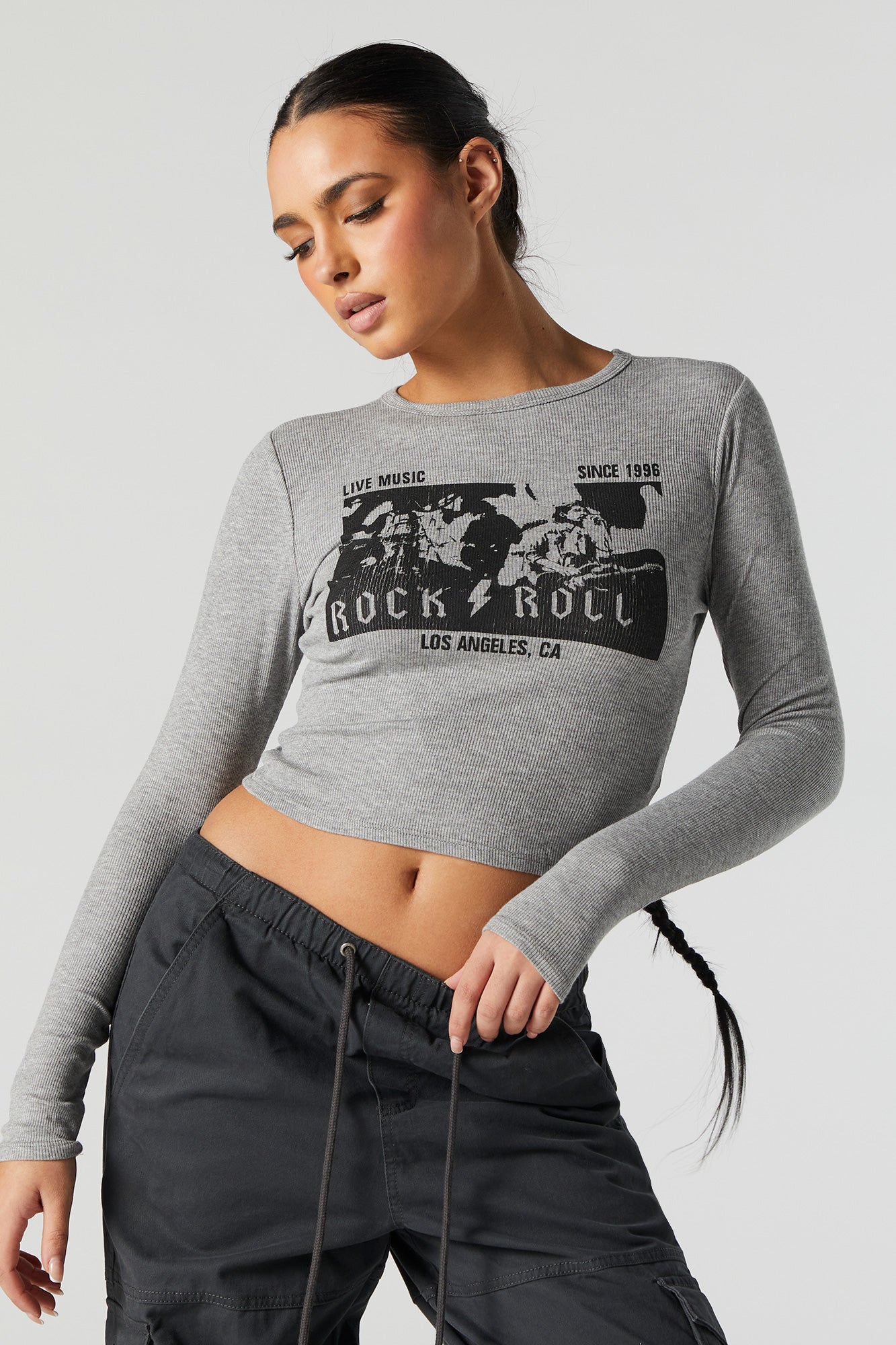 Ribbed Houston Graphic Long Sleeve Top – Urban Planet