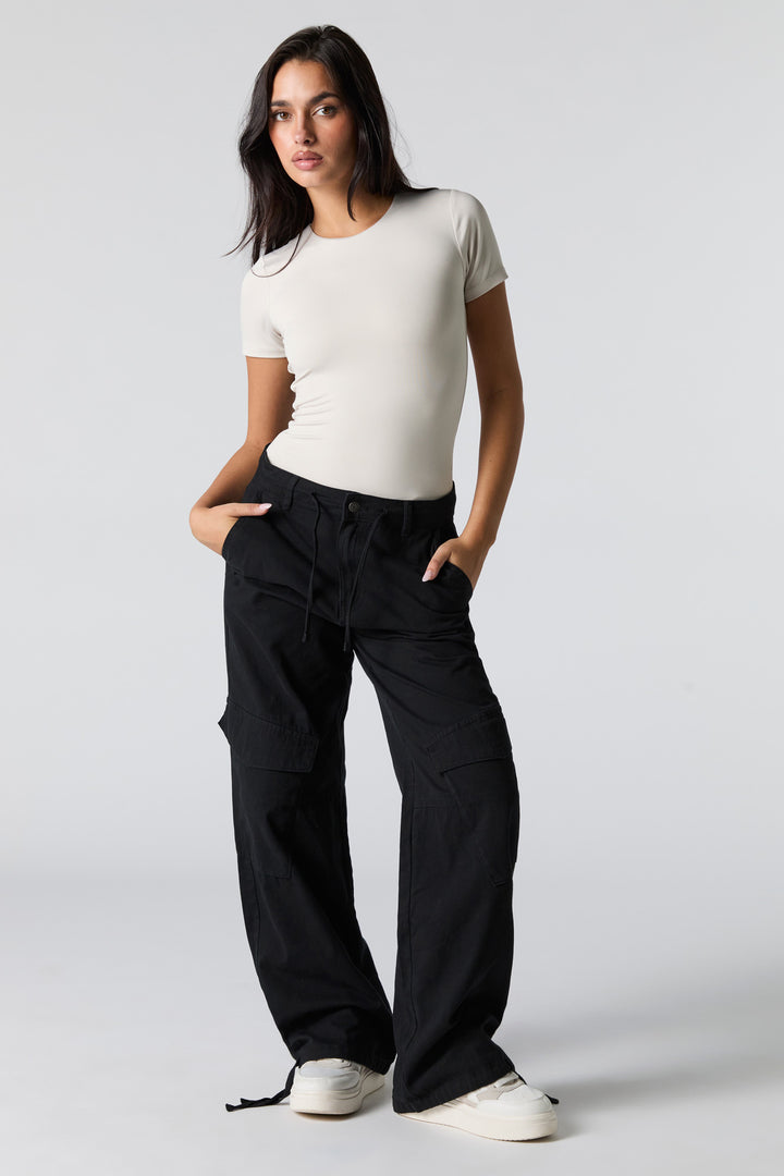 Pantalon cargo ample à taille coulissante