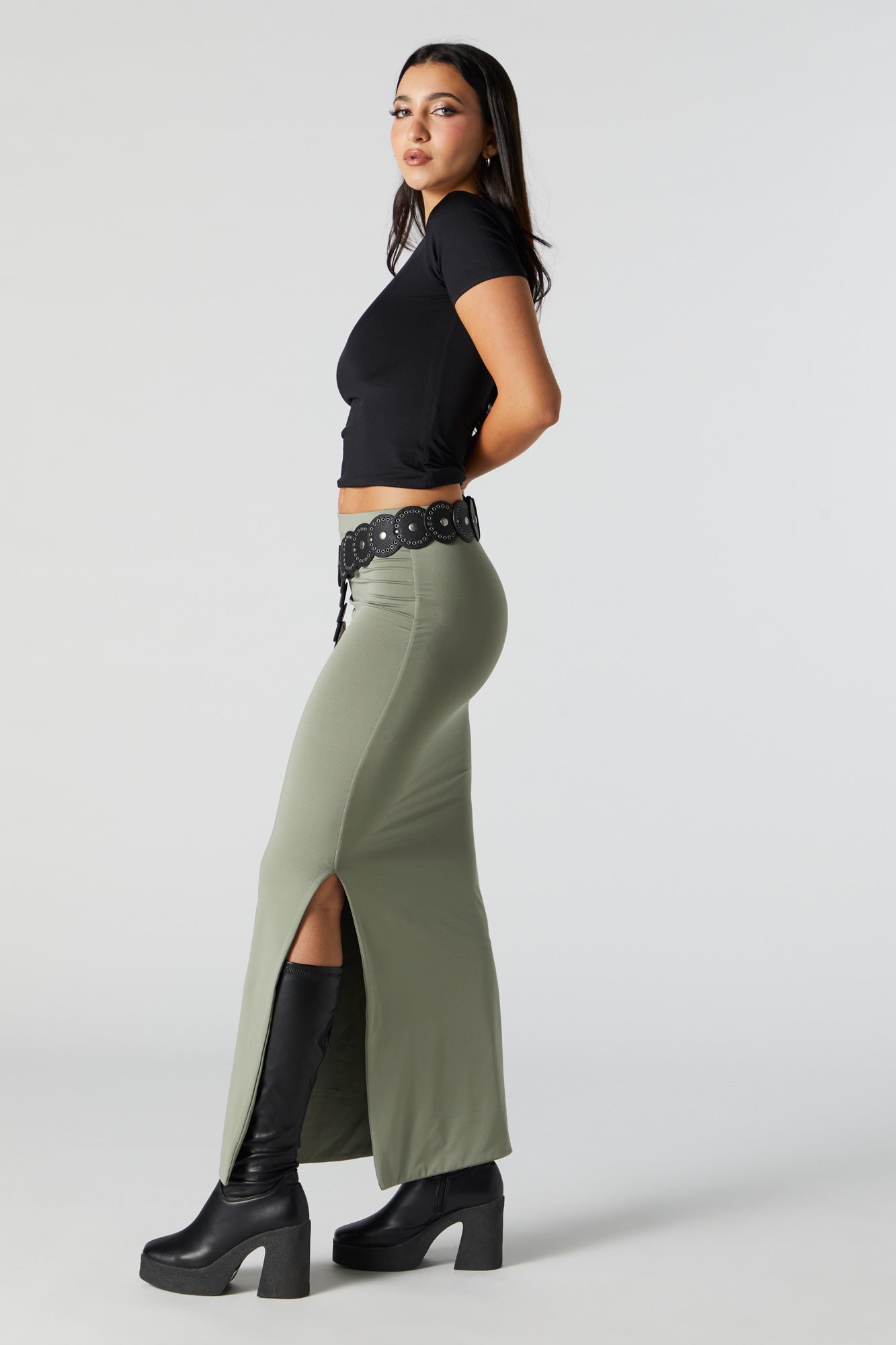 Contour Slit Maxi Skirt – Urban Planet