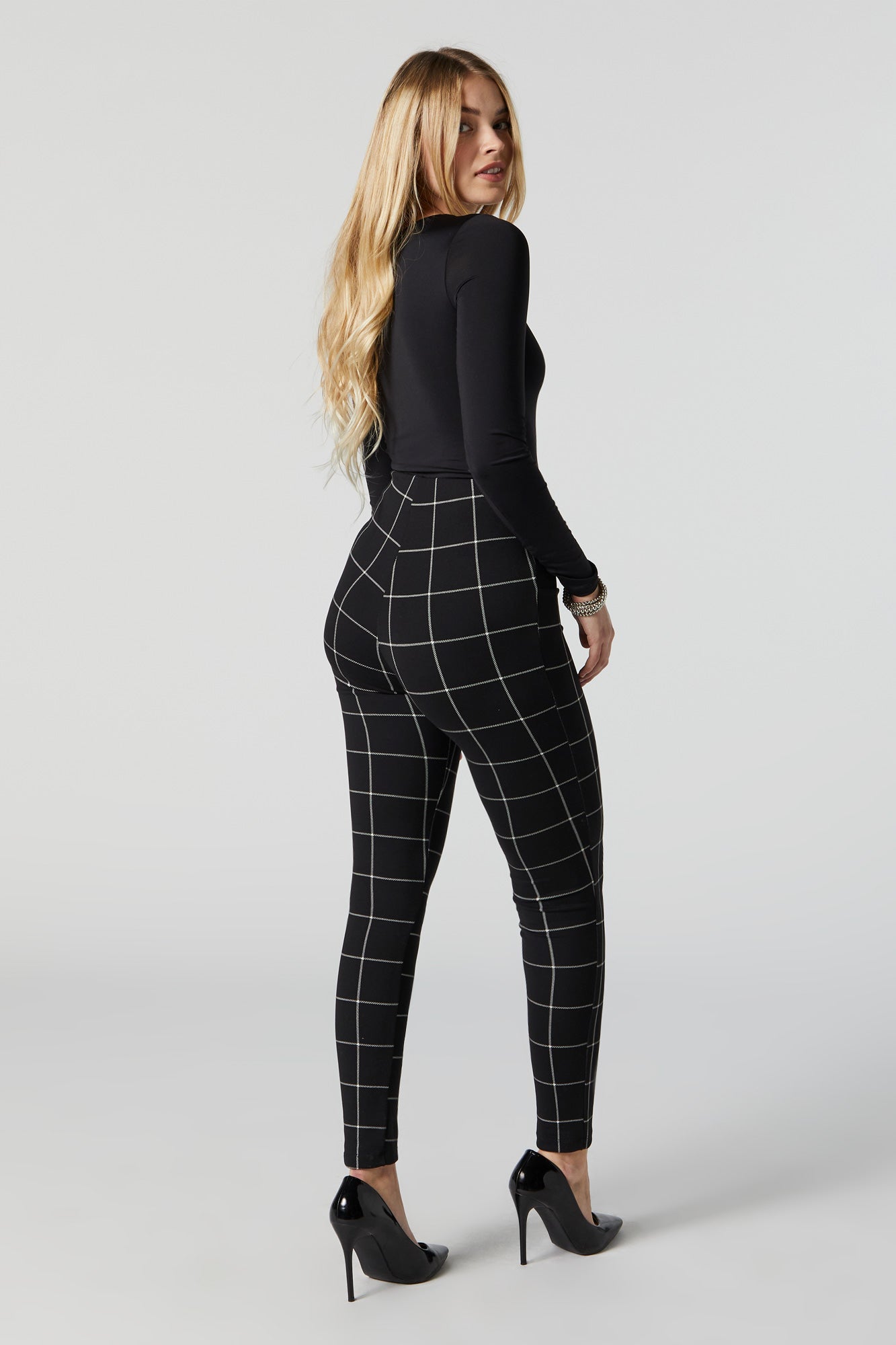 Plaid Print High Rise Buttoned Legging – Urban Planet