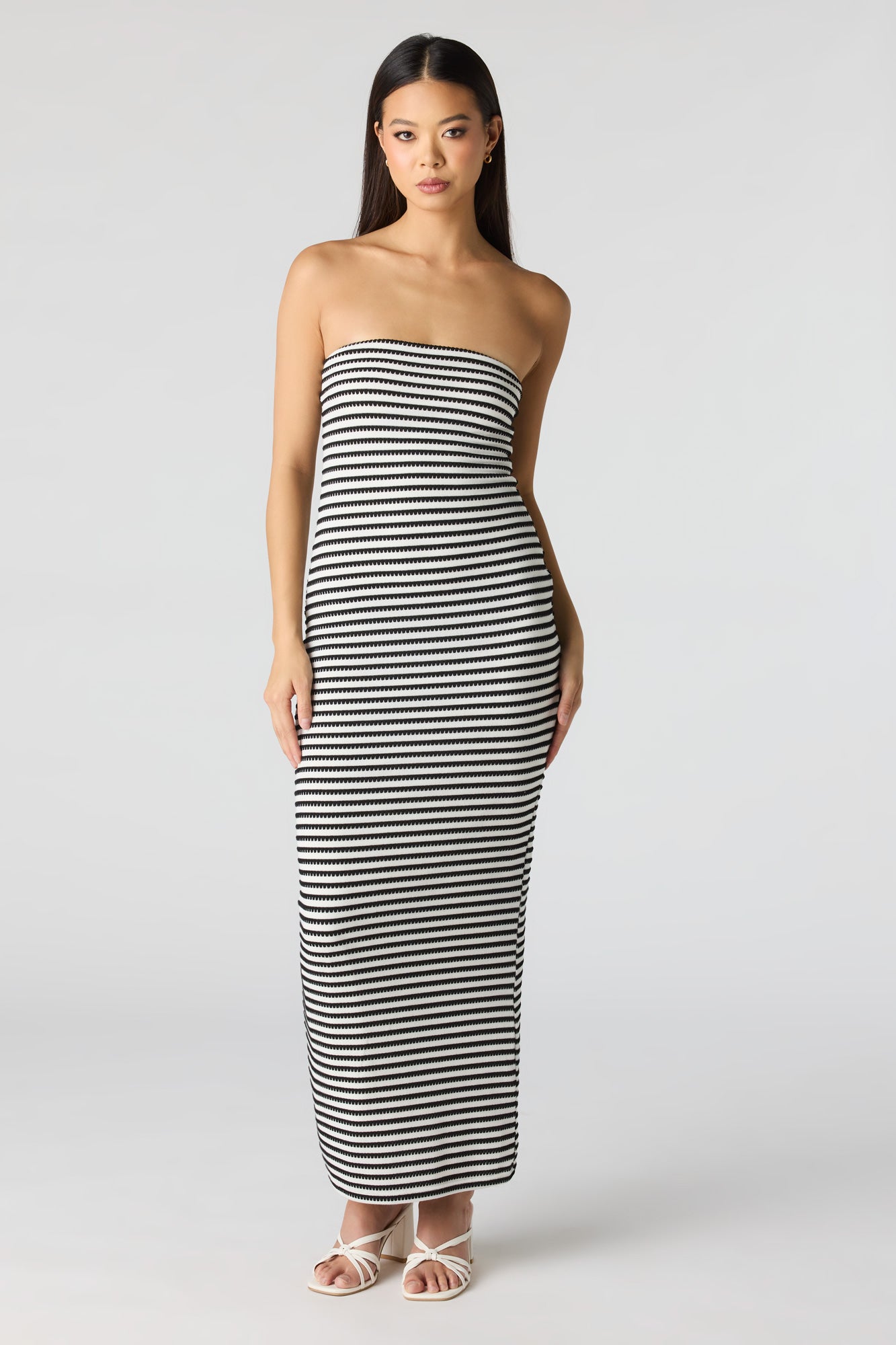 knee length dresses for ladies Knit Strapless Maxi Dress