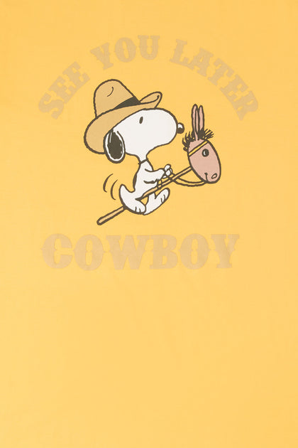 T-shirt de coupe garçonne à imprimé Snoopy Cowboy