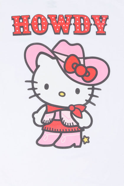 T-shirt de coupe garçonne à imprimé Hello Kitty Howdy