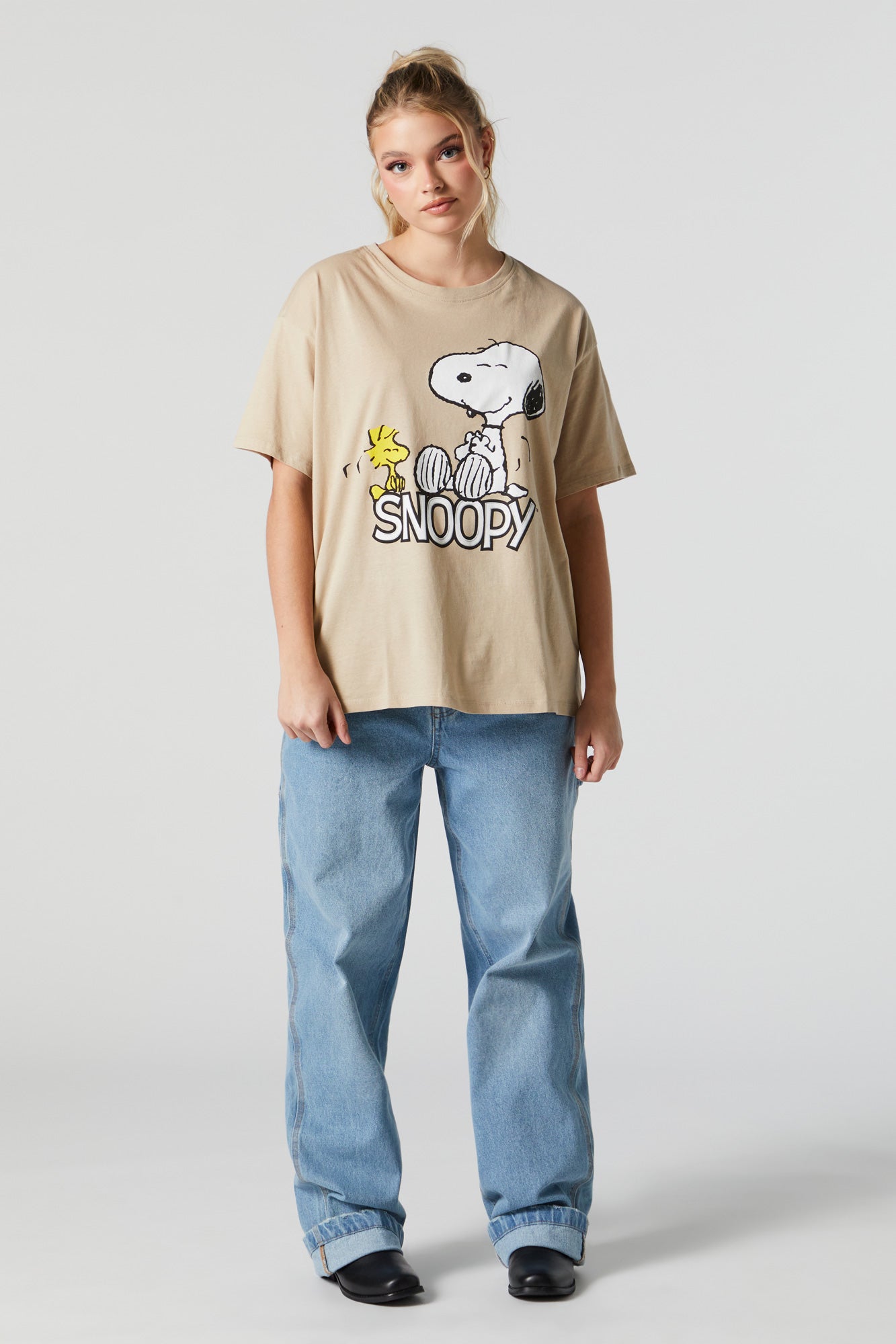 Urban Kids Girls Snoopy Hug It Out Graphic Boyfriend T-Shirt