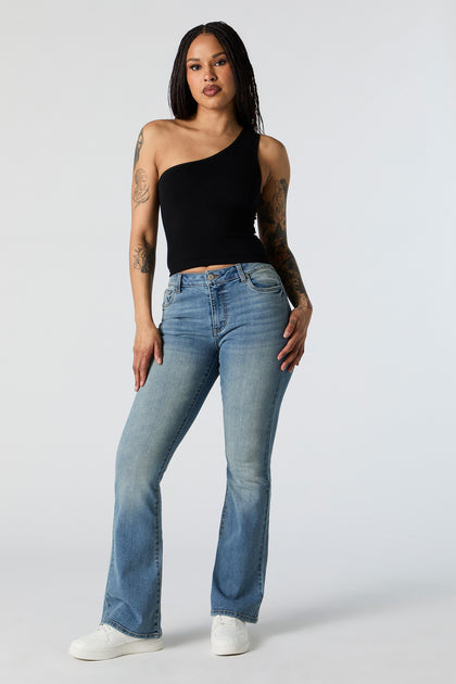 Austin Vintage Medium Wash Low Rise Flare Jean