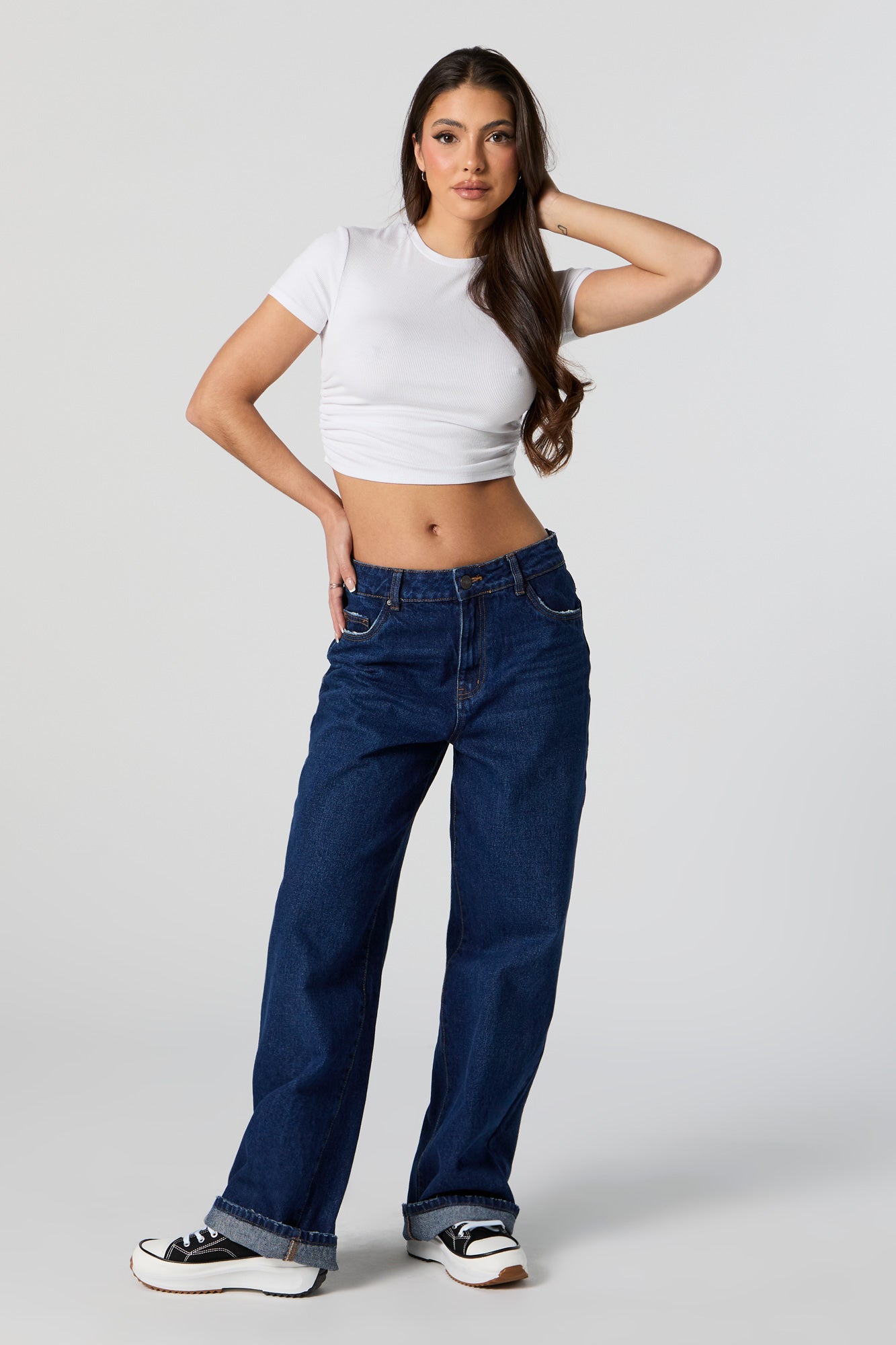 Ribbed Side Cinched Cropped T-Shirt – Urban Planet