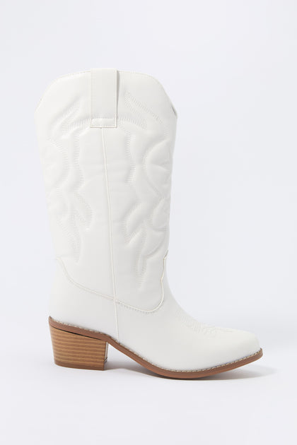 Faux Leather Tall Western Boot