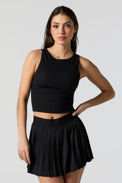 Active Ribbed Tank with Built In Bra Cups