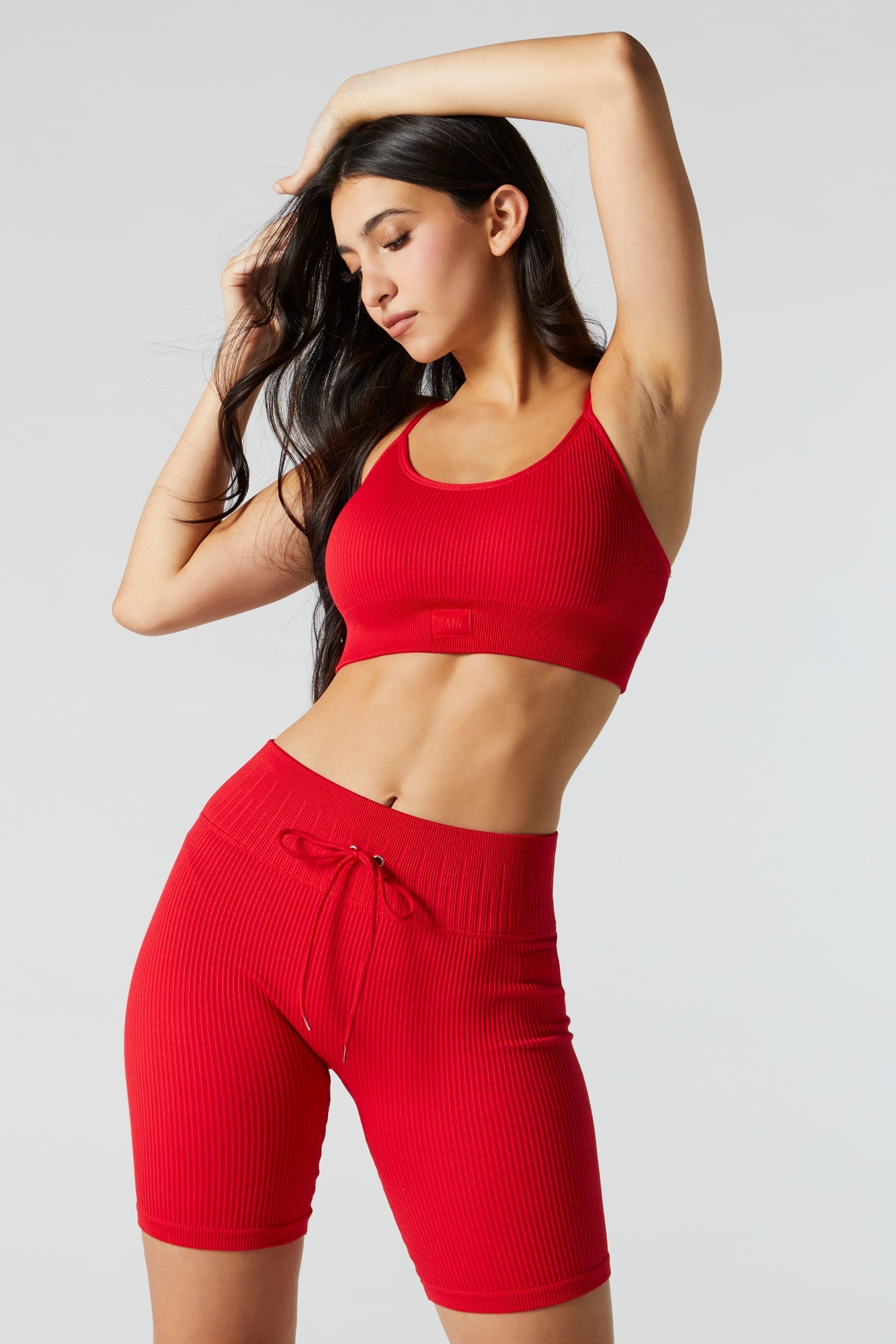 Red Sommer Ray Seamless Ribbed Biker Short – Urban Planet