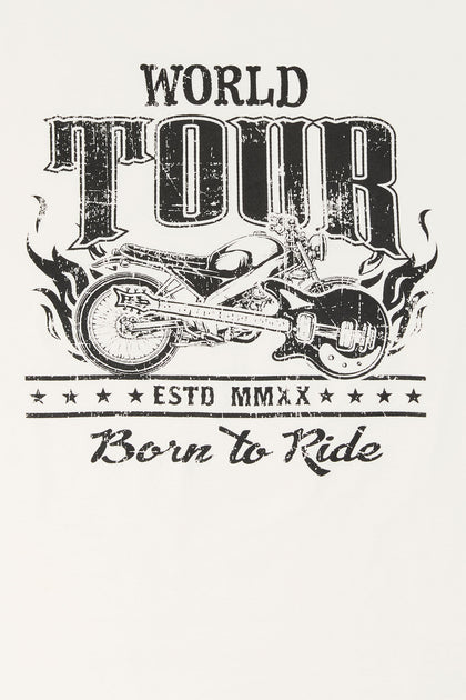 T-shirt de coupe garçonne à imprimé Born To Ride