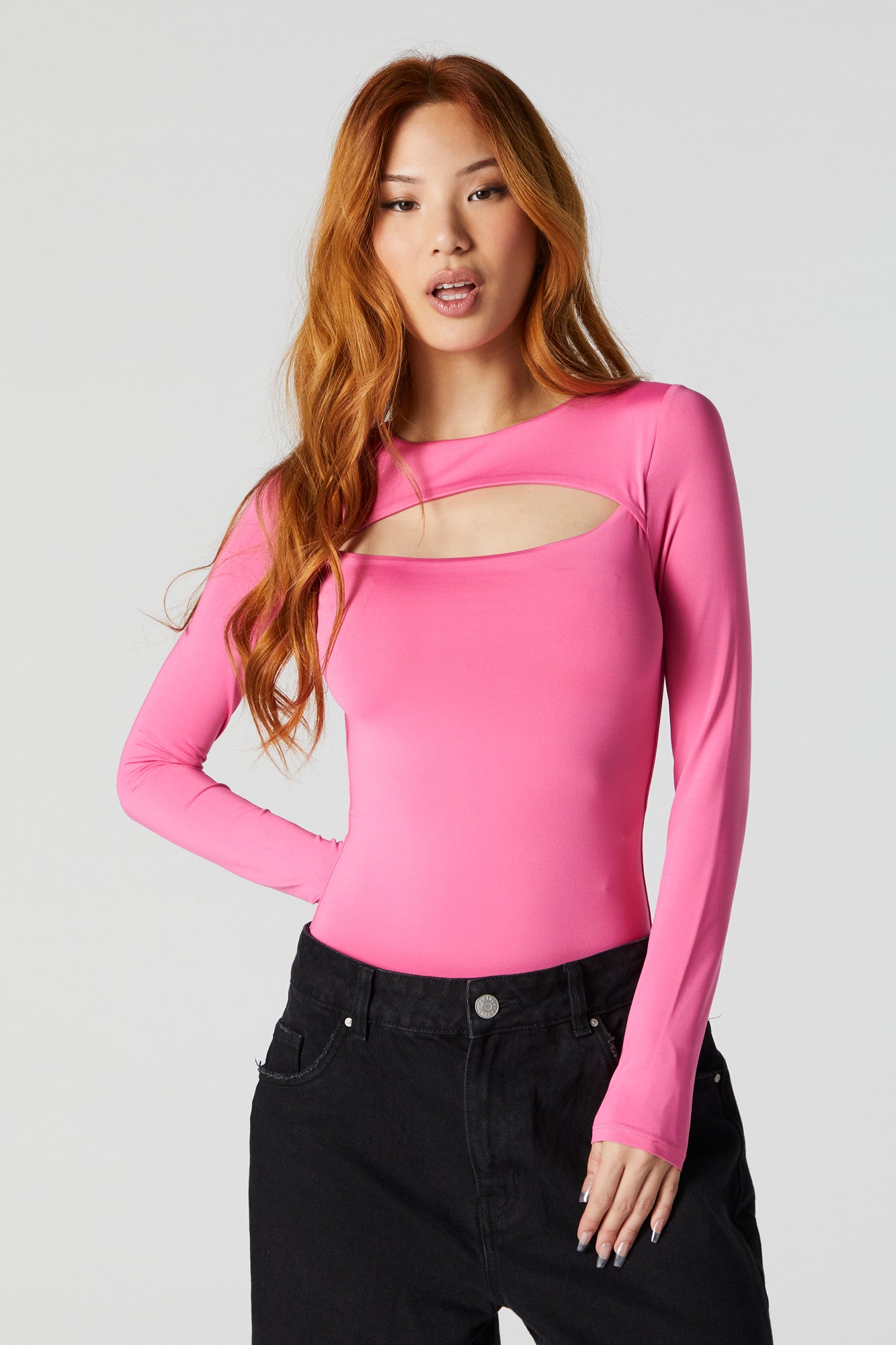 PINK TECHNO Aria Cut-out Bell Sleeve Bodysuit -  Canada