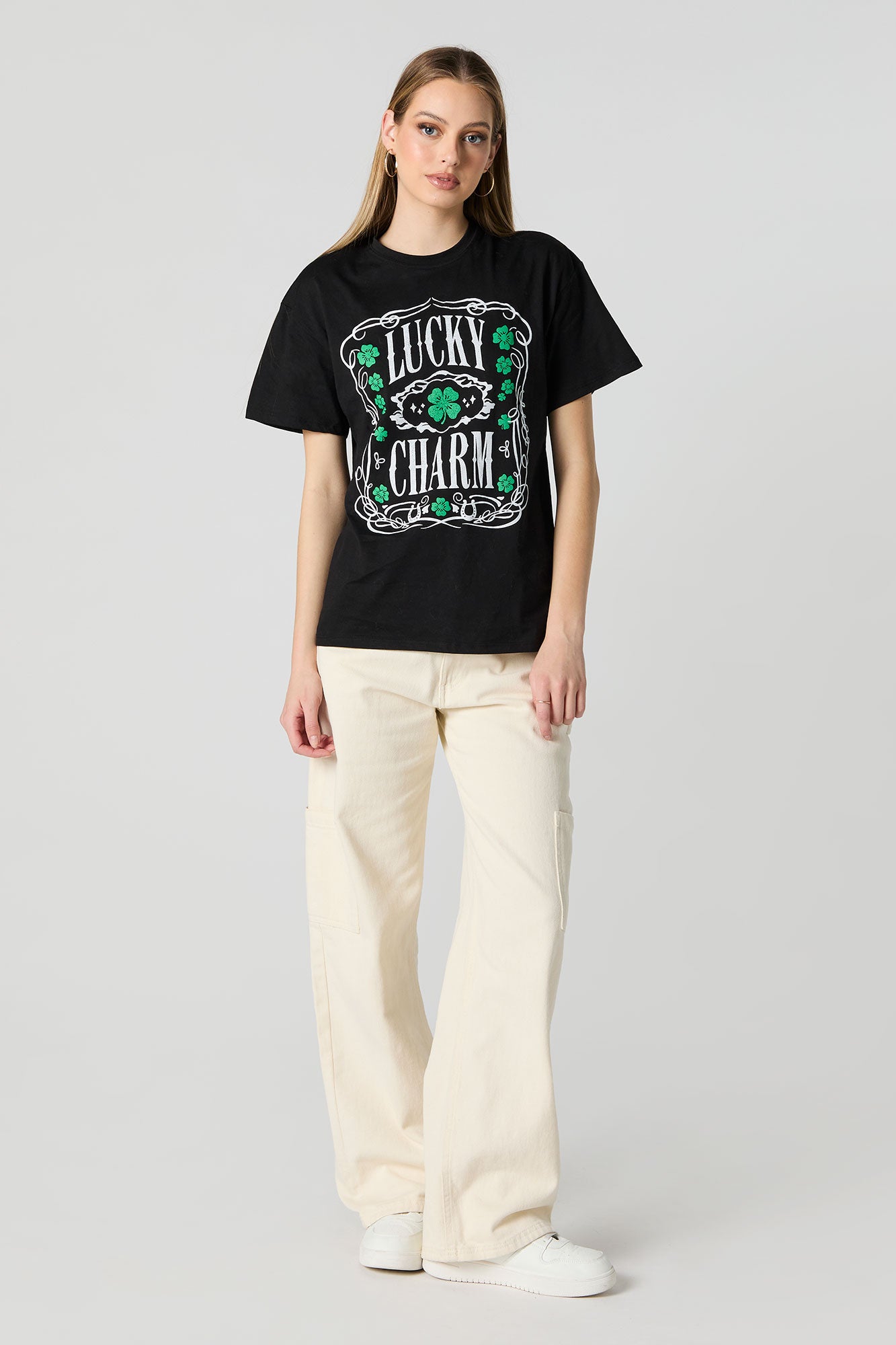 St Patrick's Day Lucky Charm Graphic Boyfriend T-Shirt – Urban Planet