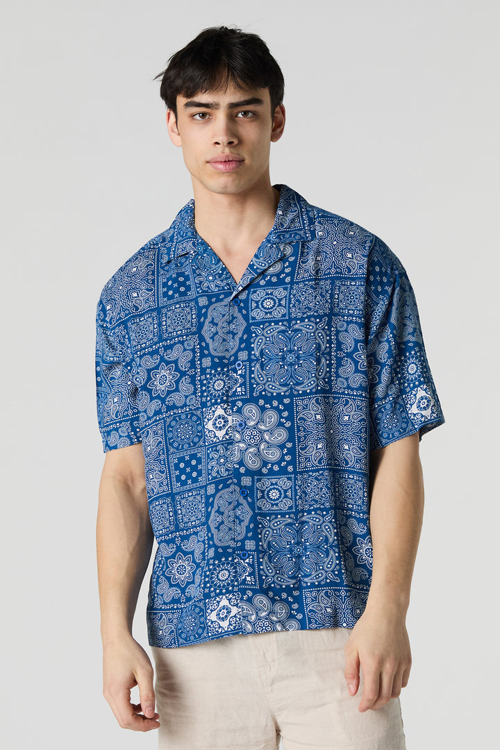 Summer Vibes Print Button-Up Top