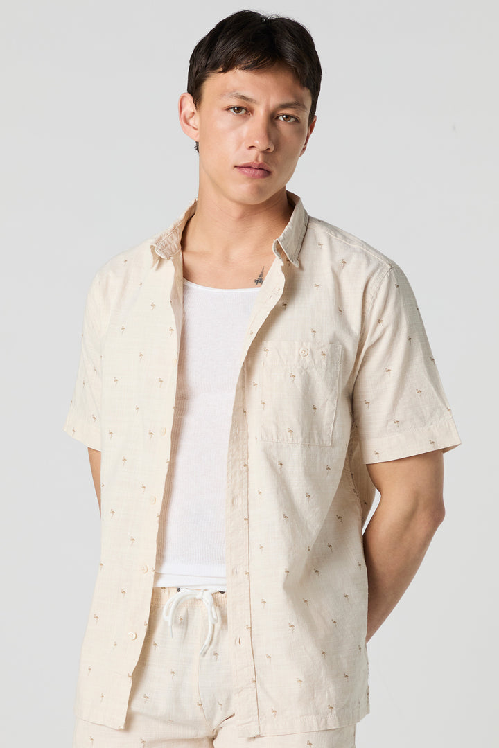 Printed Button-Up Top