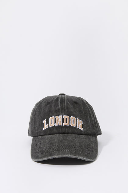 London Embroidered Washed Baseball Hat