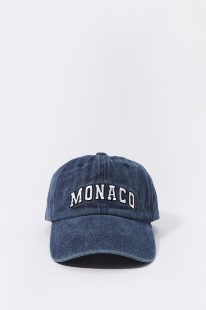 Casquette de baseball délavée avec motif brodé Monaco