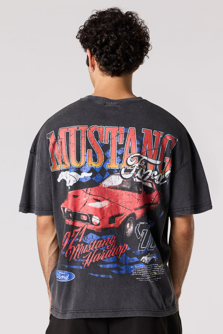 Ford Red Mustang Graphic Washed T-Shirt