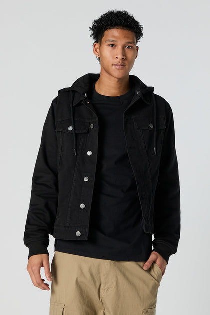 Black Fleece Lined Denim Jacket