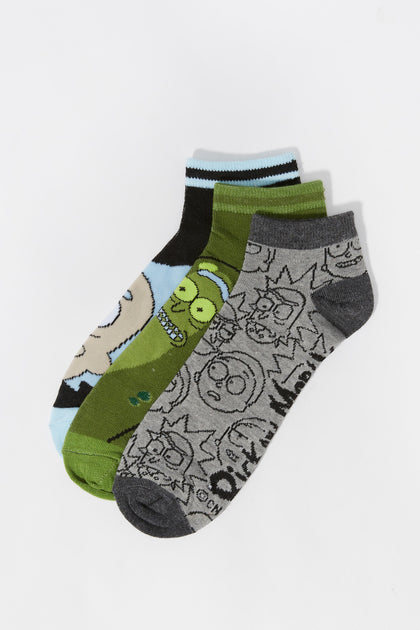 Rick & Morty Graphic Ankle Socks (3 Pack)