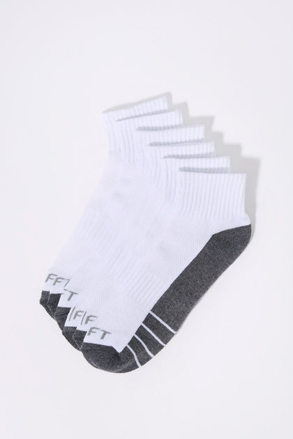 White Athletic Ankles Socks (6 Pack)