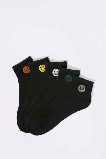 Smiley Face Ankle Socks (5 Pack)