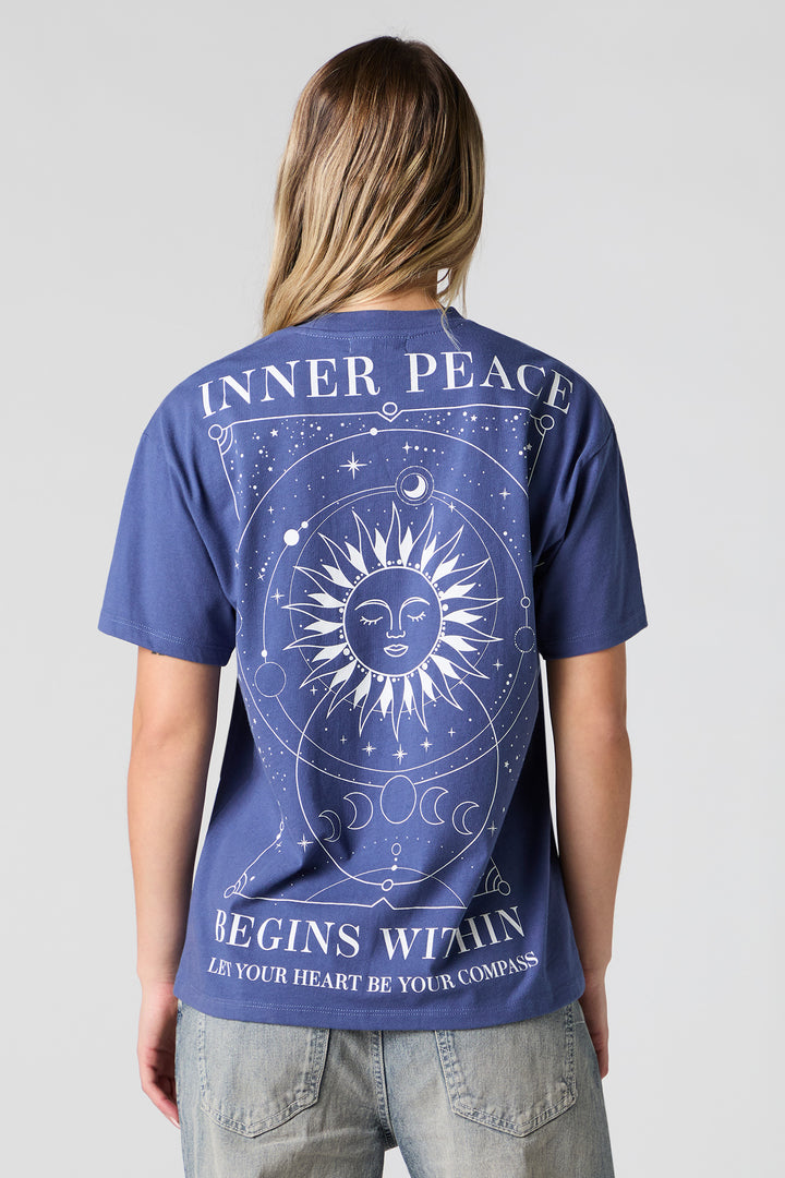 T-shirt coupe garçonne à imprimé Inner Peace