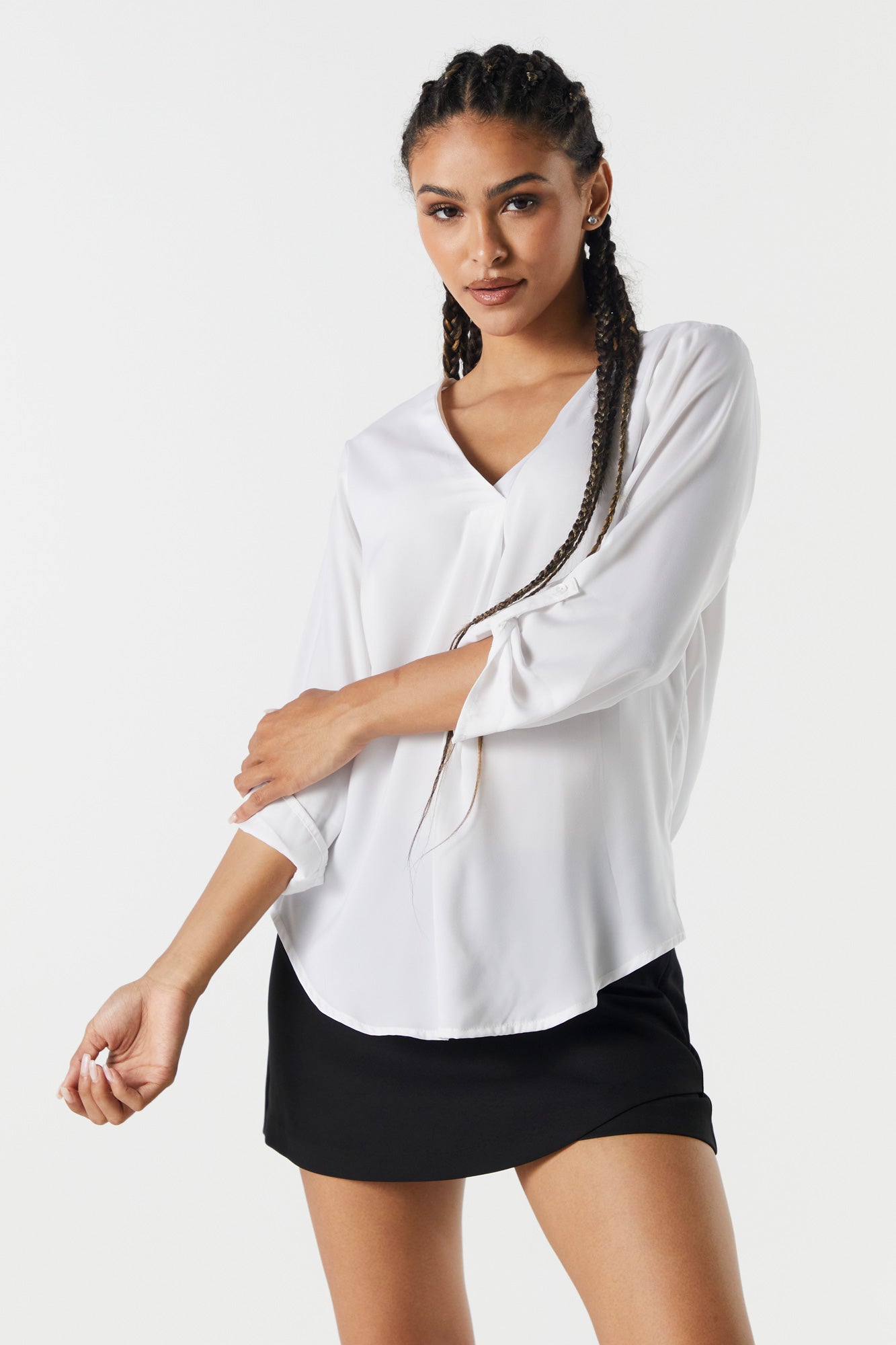 Satin V-Neck Blouse – Urban Planet