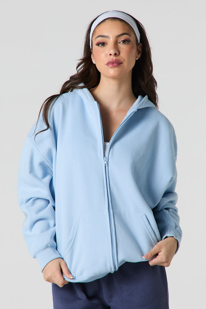 Oversized Fleece Zip-Up Hoodie