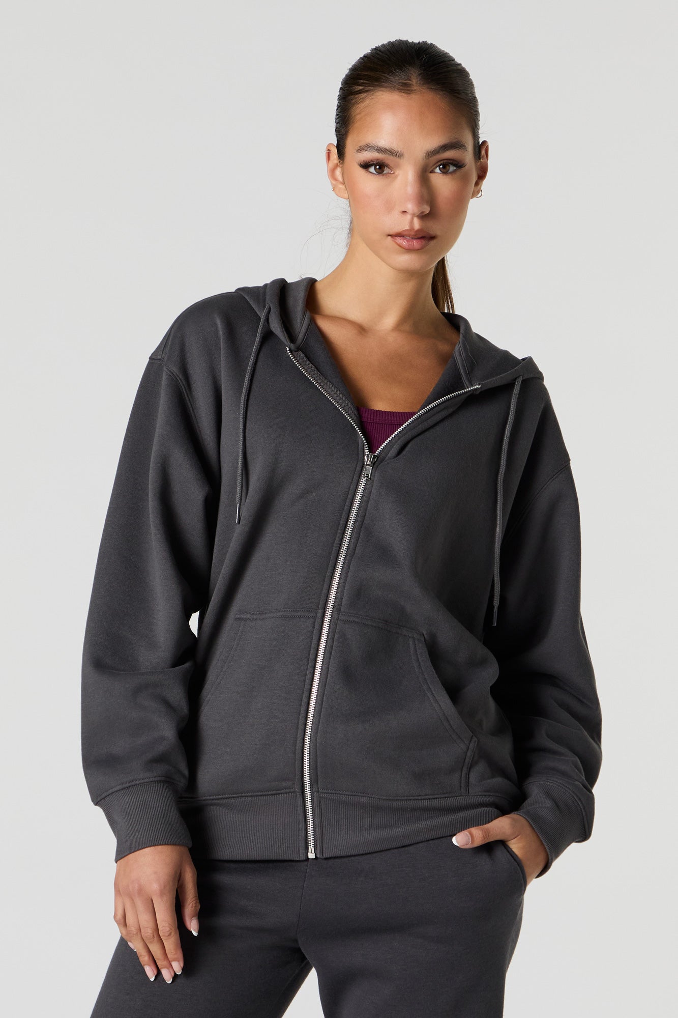 Soft Fleece Oversized Zip Up Hoodie Urban Planet