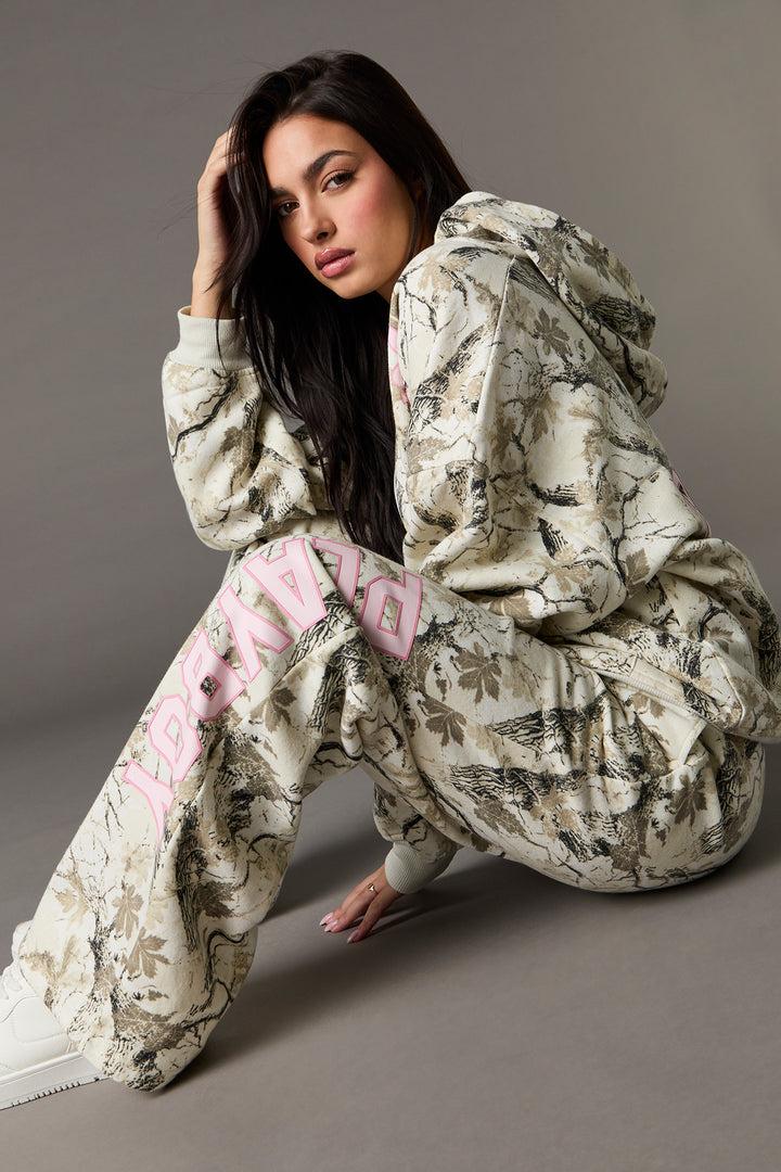 Playboy HD Print Fleece Wide Leg Sweatpant