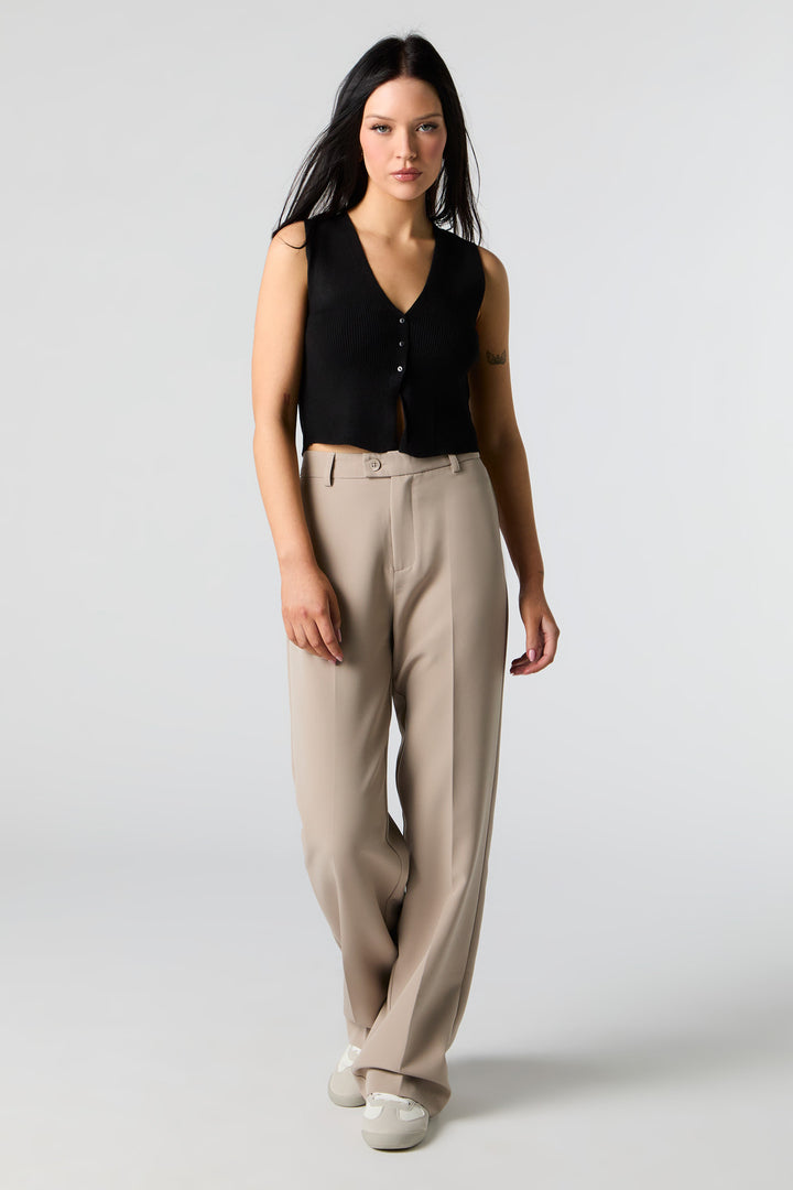 Pantalon habillé à jambe droite plissé