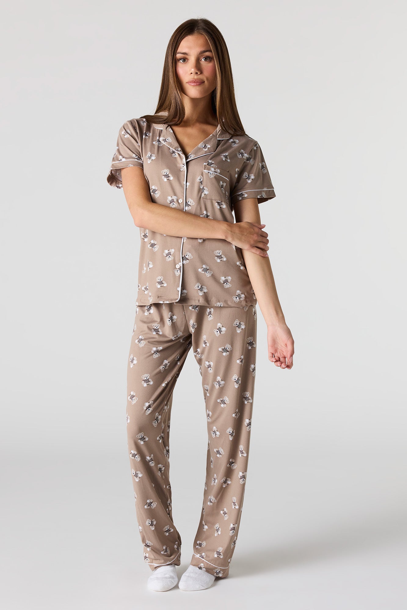 Button-Up Top & Pant Pajama Set – Urban Planet