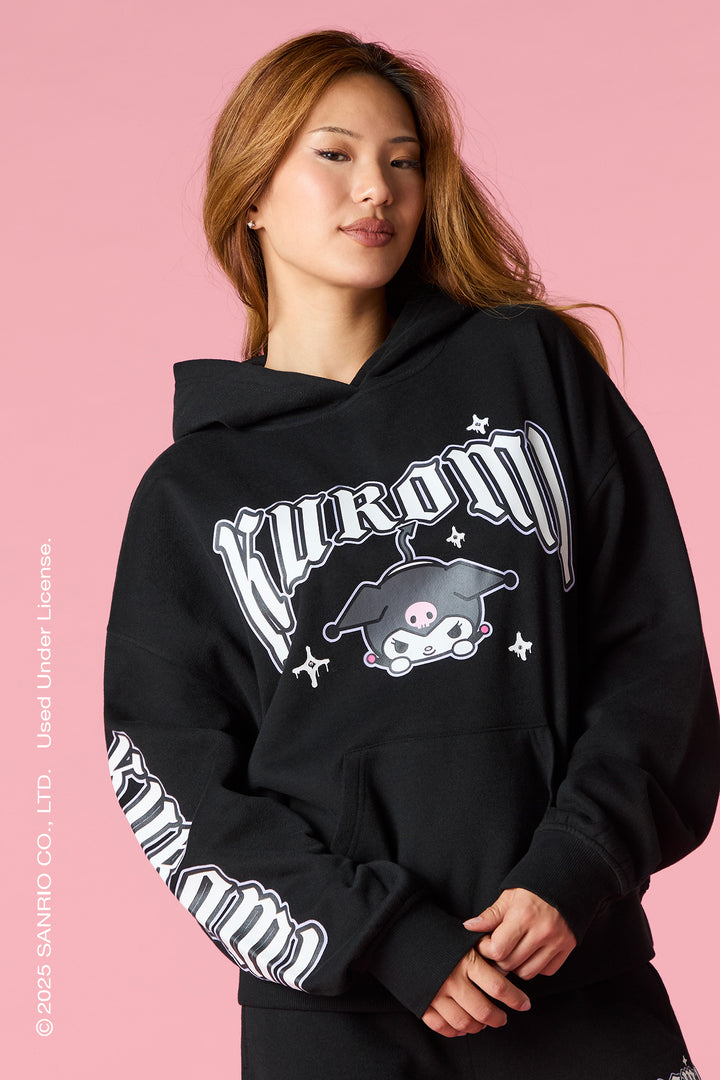 Kuromi™ Graphic Rhinestone Fleece Hoodie