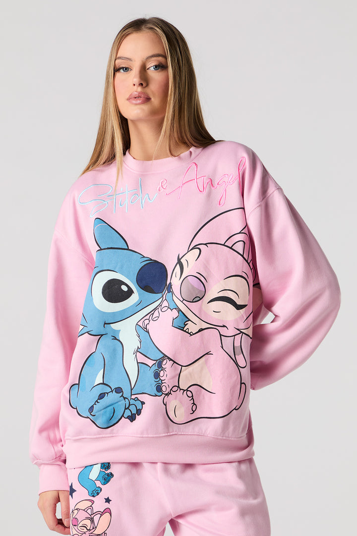 Stitch & Angel Embroidered Fleece Sweatshirt