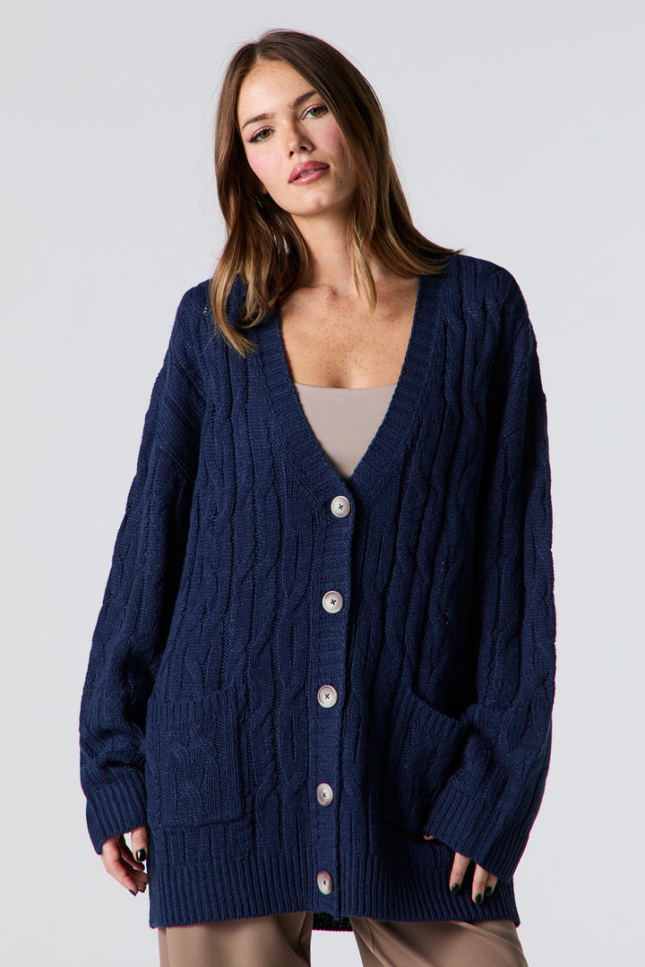 Oversized Cable Knit Cardigan