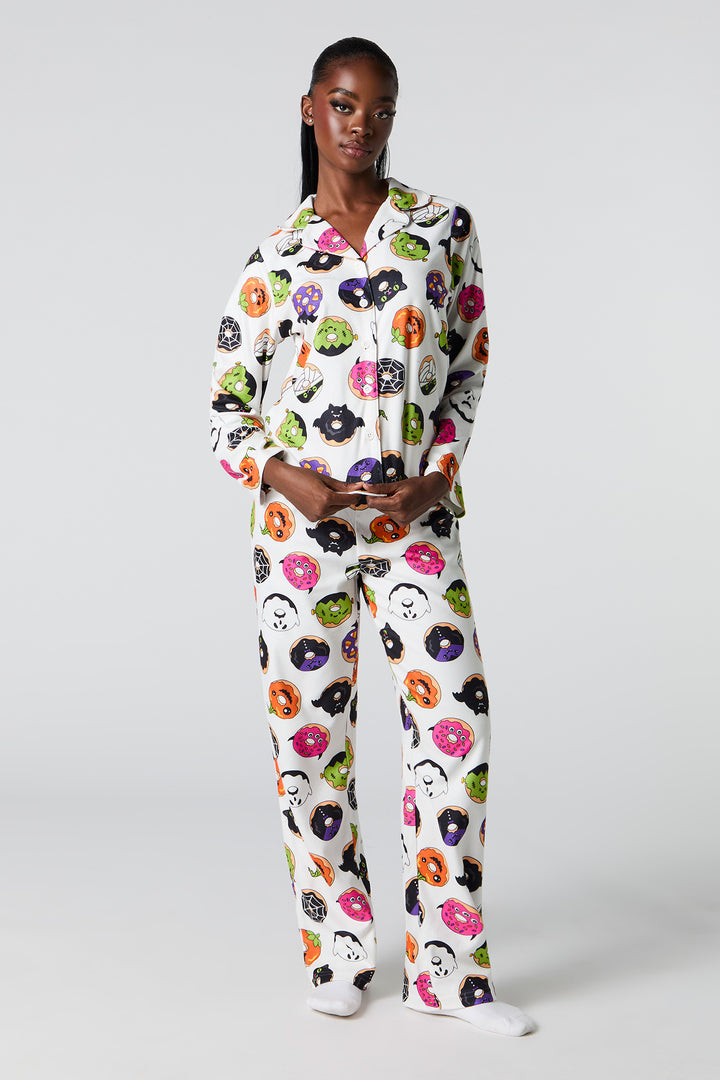 Ensemble Pyjamas de famille à imprimé Farce ou friandise pour femme