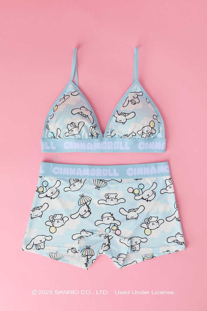 Ensemble avec soutien-gorge triangulaire et culotte garçonne à imprimé Cinnamoroll