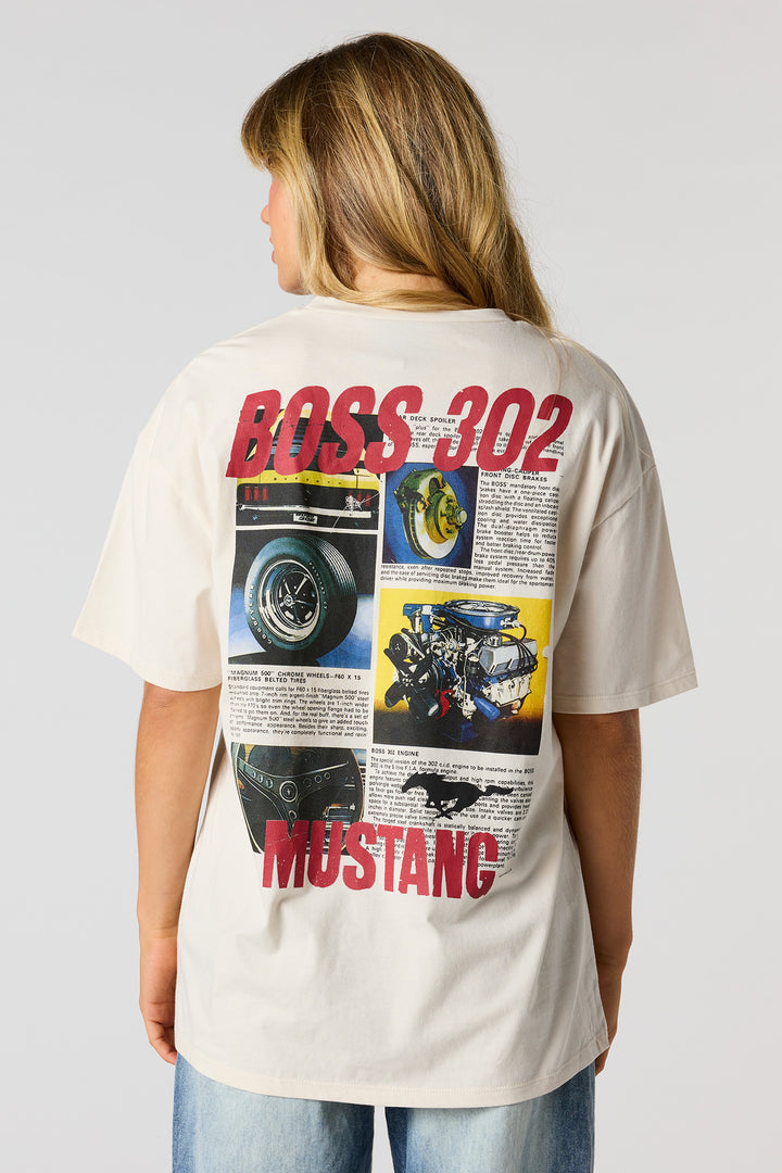 T-shirt de coupe garçonne à imprimé Ford Mustang