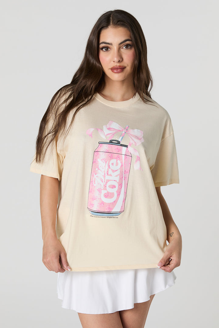 T-shirt coupe garçonne à imprimé Pink Diet Coke